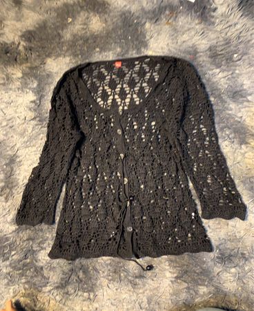 Esprit Black Crochet Cardigan