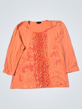 UN JOUR AILLEURS Paris Pink Long Sleeve Top mit Leopardenprint-Detail