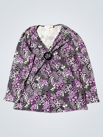 Vogue lila floral bedrucktes Langarmoberteil mit Ringdetail