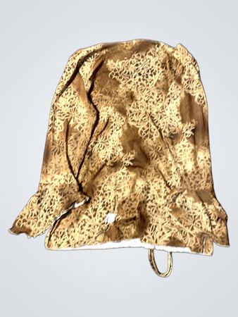 Braune Bluse mit floralem Druck und Bindegürtel