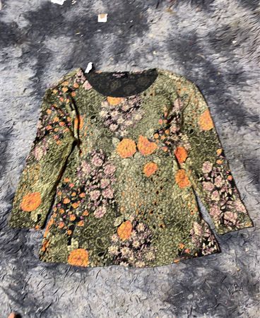 Brittany Black Damen Floral-Print Langarmoberteil