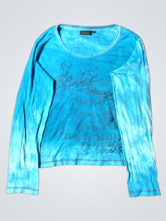 Kiabi Woman Blau Batik Langarmtop