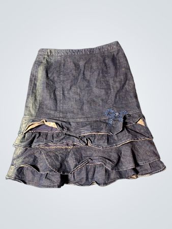 Denim-Rüschenshirt