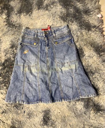 Blauer Denim A-Linien-Rock