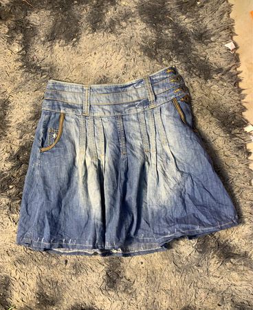 Denim Faltenrock