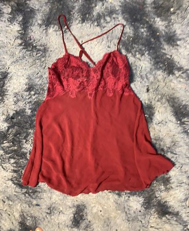 Roter Spitzenbesatz Babydoll