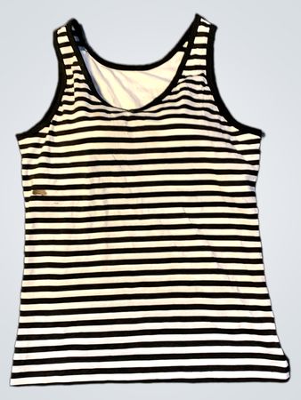 Gestreiftes Tanktop in Schwarz und Weiß