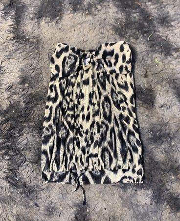 Leopardenmuster Trägerloses Kleid