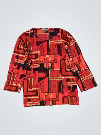 KRISS Geometrischer Druck Langarmshirt