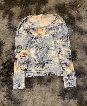 Langarm-Graphic-Print-Top