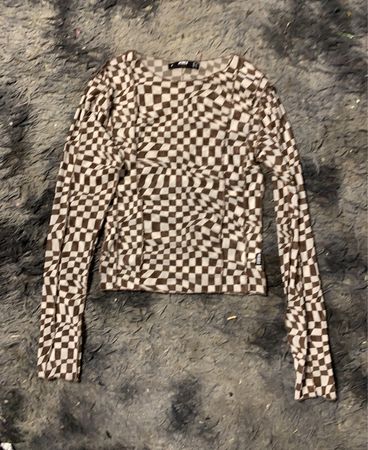 MINGA LONDON Karomuster Netz Langarmshirt