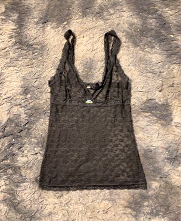 Schwarzes Spitze Tanktop