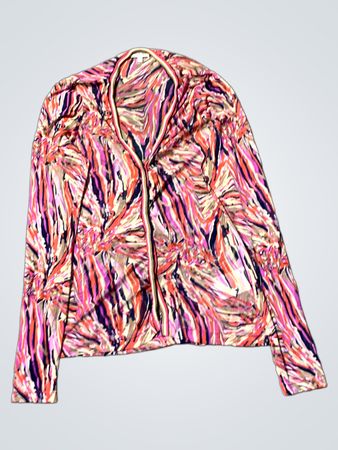 Mayerline Brussels Damen Bedruckter Langarm-Zip-Front-Cardigan Größe M