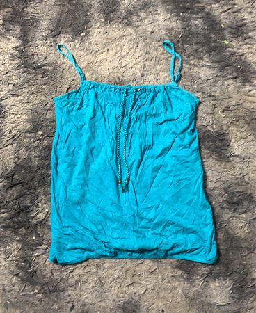Blaue Camisole mit Kordelzug
