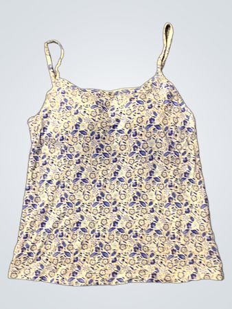 Blaues Blumenmuster Top