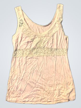Tanktop mit leicht lila Spitzenbesatz