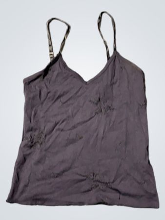 Schwarzes Trägershirt mit aufgearbeiteten Details