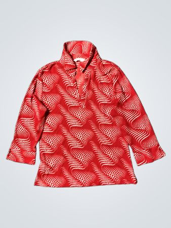 Amara Red White Patterned Long Sleeve Shirt
