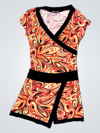 TIPSTER Damen Wickelkleid mit Schwirldruck