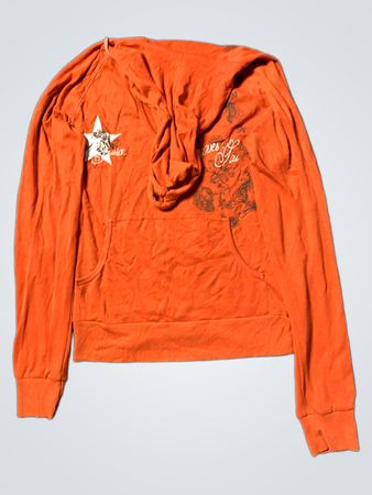 Orange Kapuzenpullover mit Grafik