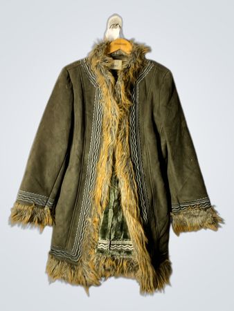 Manteau en daim avec bord en fausse fourrure pour femmes INTOWN