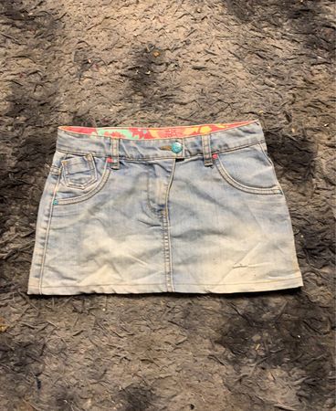 Mädchen Denim-Rock mit floralem Taschen-Detail
