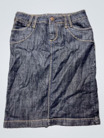 House of Denim Blue Denim Bleistiftrock