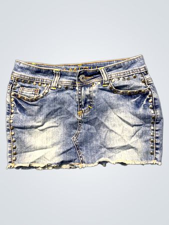 Amisu Denim Mini Skirt with Studs