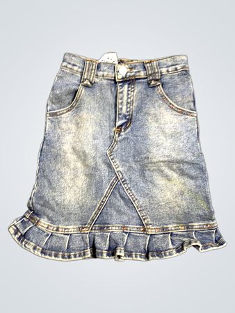 Jupe en denim Brit-ev avec ourlet à volants