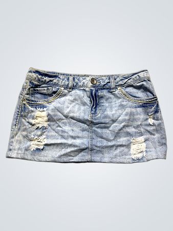 Mini jupe en denim déchiré Mudd