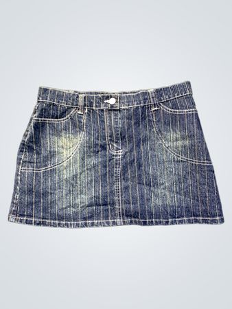 Fashionfair Denim-Pinstripe-Minirock Größe 10 Hergestellt in China