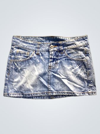 Denim-Minirock mit Verzierungen