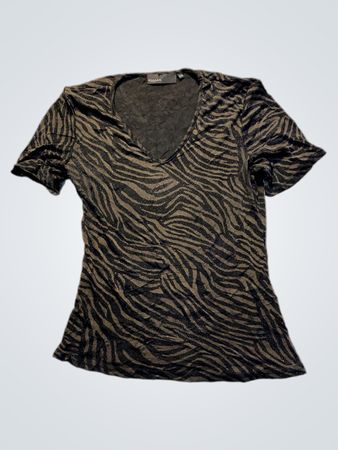 KappAhl Zebra Print V-Ausschnitt T-Shirt