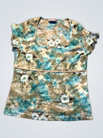 Claire DK Damen Blumenmuster Kurzarmoberteil