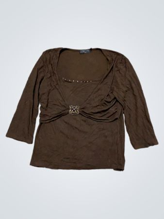 Ferra Moda Brown Bedazzeltes Top
