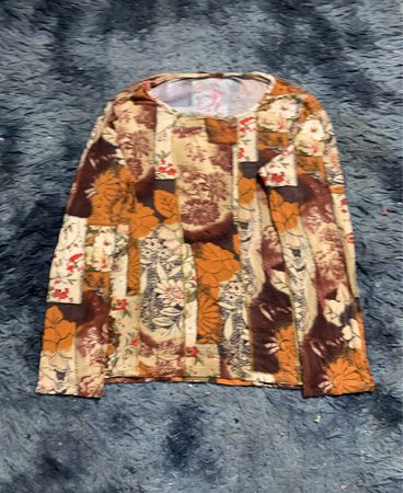 Patchwork Floral Print Langarmshirt