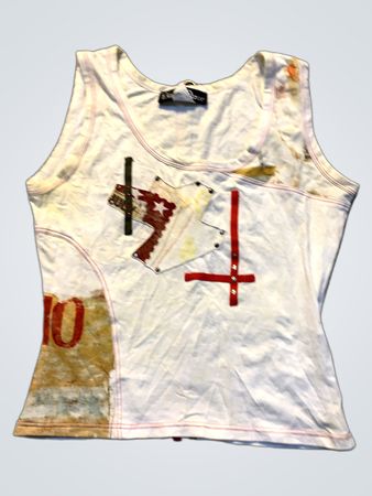 Bleu d'Azur Weißes Tanktop mit Grafikdruck
