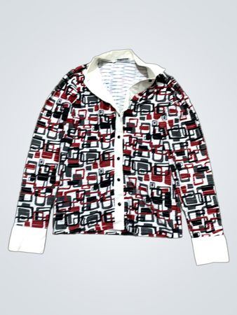 NARA CAMICIE Made in Italy Geometrisches Druck Langarmhemd