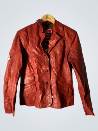 Aventures des Toiles Blazer en Cuir Rouge