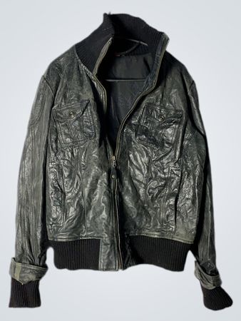 BOSS Veste de bombardier en cuir