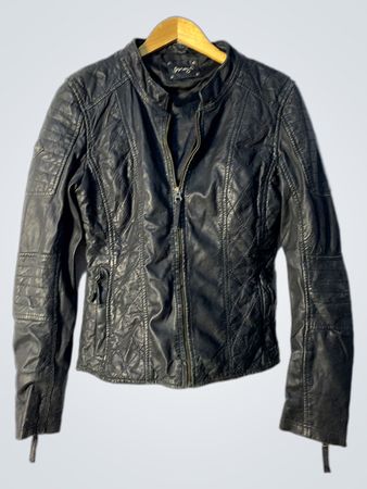 Image Black Faux Leather Moto Jacket