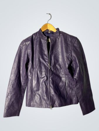 HELLINE Lila Kunstlederjacke
