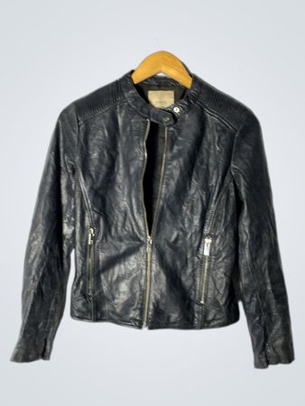 Mango Genuine Leather Moto Jacket