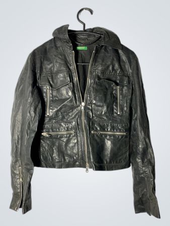 United Colors of Benetton Black Leather Jacket
