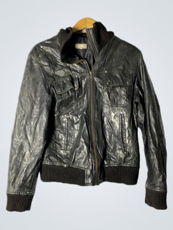 WE Black Faux Leather Bomber Jacket