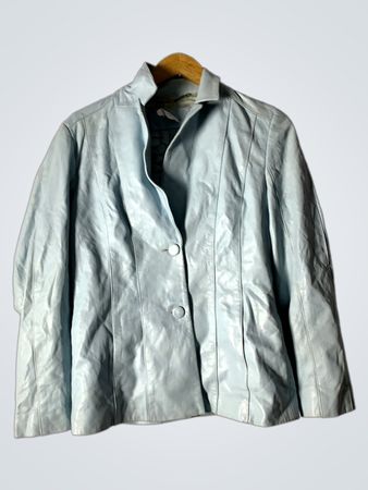 Laurel Light Blue Leather Jacket