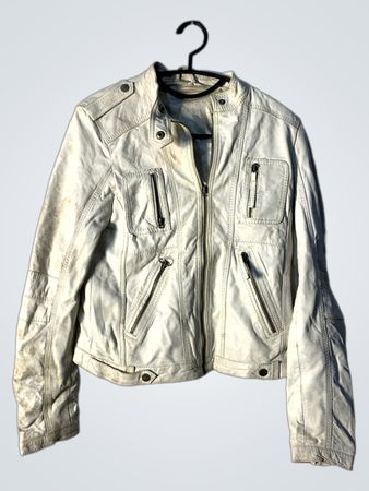 White Faux Leather Jacket