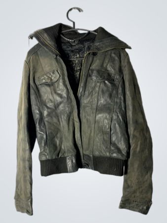 BOSS Leder Bomberjacke