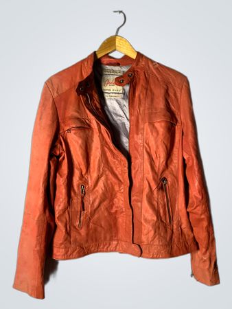 Geddes by Cathy Orange Lederjacke