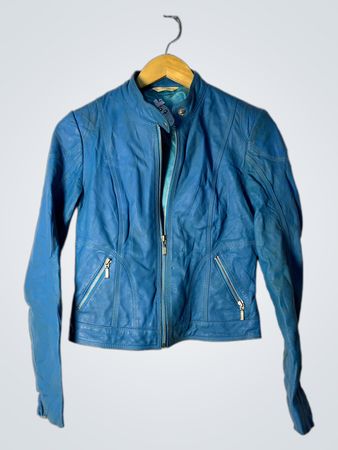 Blue Leather Jacket